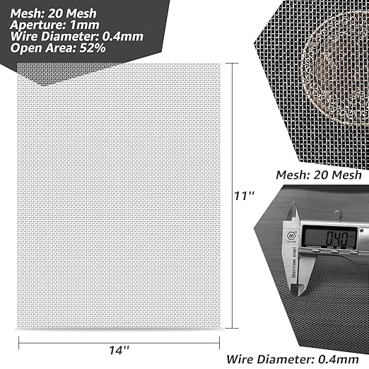 4 Pack 11x14 Inch Wire Mesh, 20 Mesh Stainless Steel Mesh, Never Rust Sturdy - Image 3