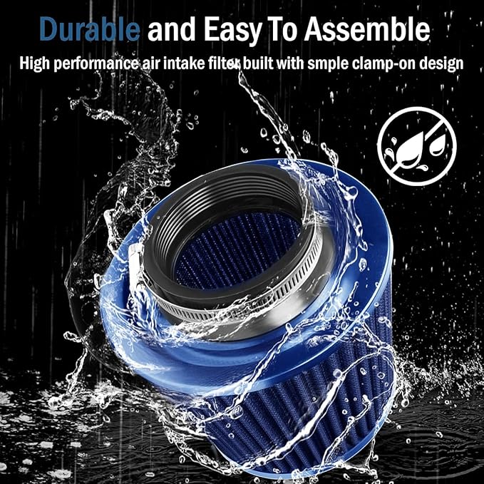 Universal Clamp-On Air Intake Filter, High Performance, Washable Filter - Image 7