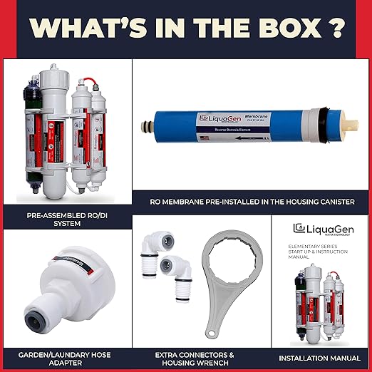 LiquaGen 4 Stage Reverse Osmosis and Deionization Portable Space Saver Water - Image 2