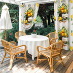 Lemon Outdoor Curtains for Patio Lemons Baskets Summer Tropical Plant Wood - Image 4