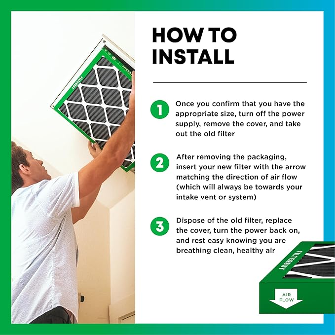 Filterbuy 14x14x1 Air Filter MERV 10 Odor & Allergy Defense - Image 5