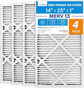 LotFancy 14x25x1 Air Filter MERV 13 4-Pack, Electrostatic Pleated HVAC Furnace by LotFancy