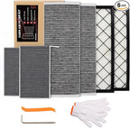 6-Pack HEPA Air Intake Filter & Upgrade Activated Carbon Cabin Air Filter Kit by Reeoutdoor