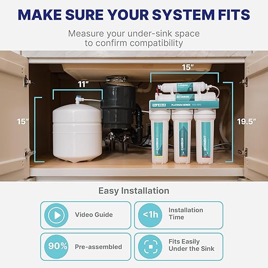 NU Aqua 7-Stage UV & Alkaline Under Sink Reverse Osmosis Water Filter System - Image 2