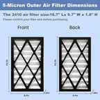 2 Pack 5-Micron Outer Air Filter Replacement Compatible - Image 2