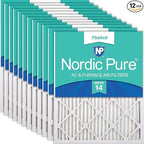Nordic Pure 20x25x1 Pleated MERV 14 Air Filters 12 Pack by NordicPure
