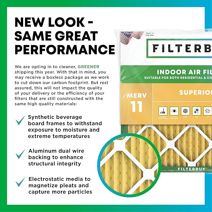 Filterbuy 10x25x1 Air Filter MERV 11 Superior Pet & Allergy Defense, - Image 3