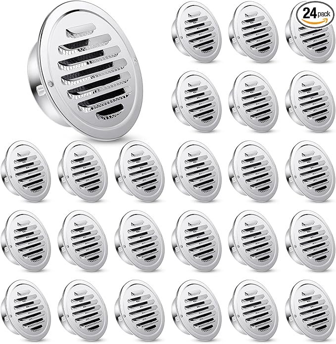 Zonon 24 Pcs Stainless Steel Soffit Vents 4 Inch Round Dryer Vent Cover by Zonon