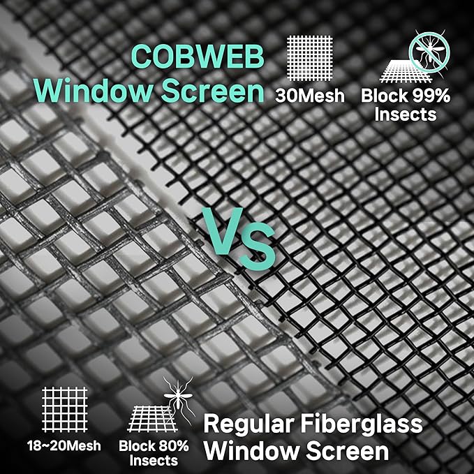 Premium Window Screen Replacement DIY KIT 39" 51" Blocks Rain, Pet Scratch - Image 3