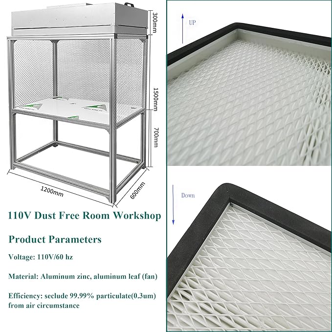 Air Flow Clean Bench Vertical Laminar Flow Hood Dust Free Room Workshop - Image 6