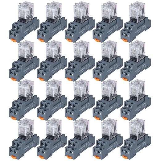 20PCS Electromagnetic Power Relay, 8-Pin 10 AMP 24V AC Relay Coil by VAMRONE
