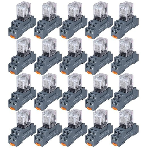 20PCS Electromagnetic Power Relay, 8-Pin 10 AMP 24V AC Relay Coil by VAMRONE