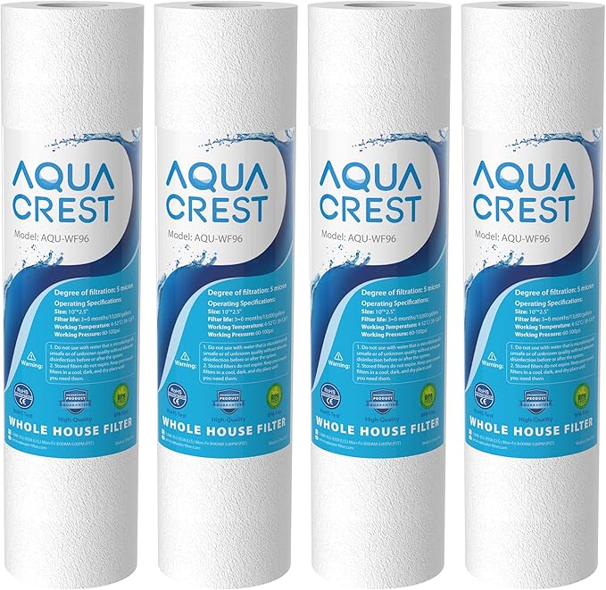 AQUA CREST AP110 Whole House Water Filter, Sediment Filter, 5 Micron, by AQUACREST