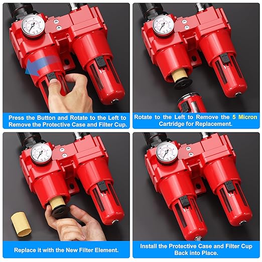 TAILONZ PNEUMATIC 1 Inch NPT Air Filter Pressure Regulator Water/Oil Trap - Image 5