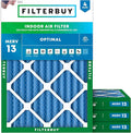 Filterbuy 24x28x2 Air Filter MERV 13 Optimal Smoke & Allergy Defense, by Filterbuy