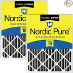 Nordic Pure 16x20x4 Furnace Air Filters MERV 10 Pleated + Carbon 2 Pack by NordicPure