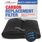 Cut to Fit Activated Carbon Filter Sheet 10x49" Compatible by LifeSupplyUSA
