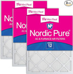 Nordic Pure 16x16x1 Tru Mini Pleat MERV 12 AC Furnace Air Filters – 2.5X More by NordicPure