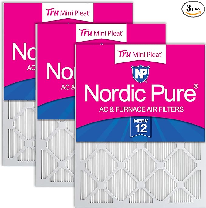 Nordic Pure 16x16x1 Tru Mini Pleat MERV 12 AC Furnace Air Filters – 2.5X More by NordicPure