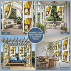 Lemon Outdoor Curtains for Patio Lemons in Baskets Summer Tropical Plants Green - Image 8