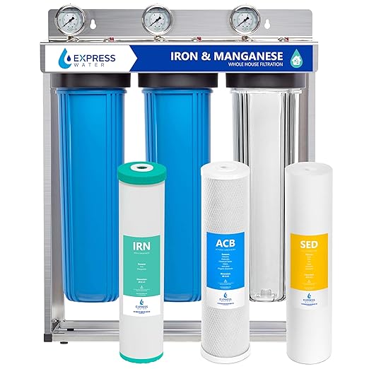 Express Water Whole House Water Filter System | IRON & MANGANESE | 3 Stage Full by ExpressWater