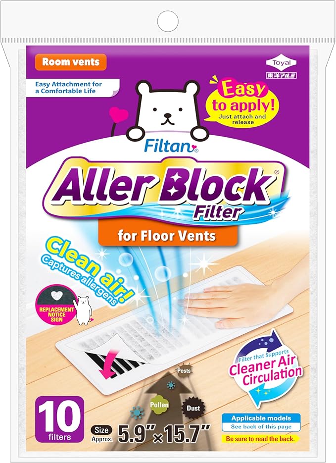 Aller Block Floor Vent Filters – Anti-Allergenic, Captures Dust & Pollen by FILTAN