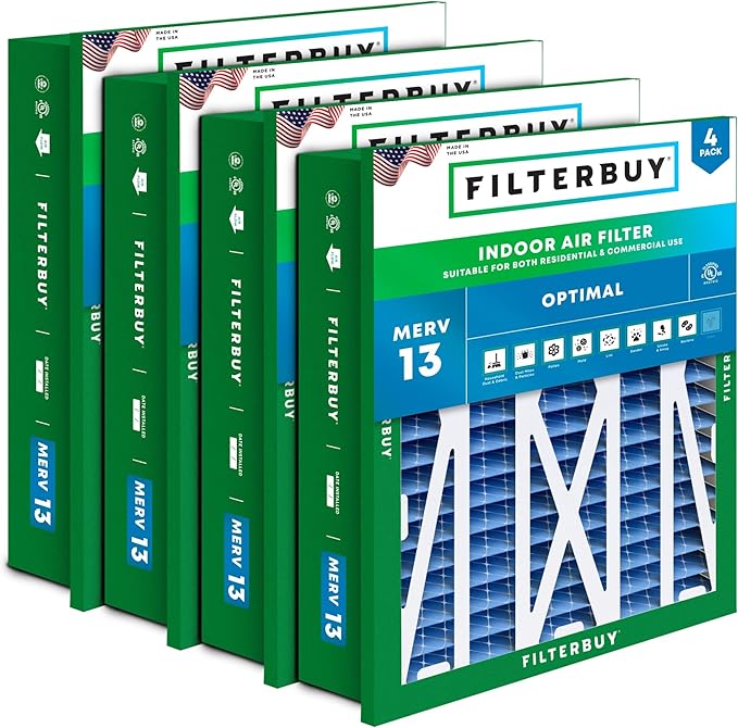 Filterbuy 20x20x5 Air Filter MERV 13 Optimal Smoke & Allergy Defense, by Filterbuy