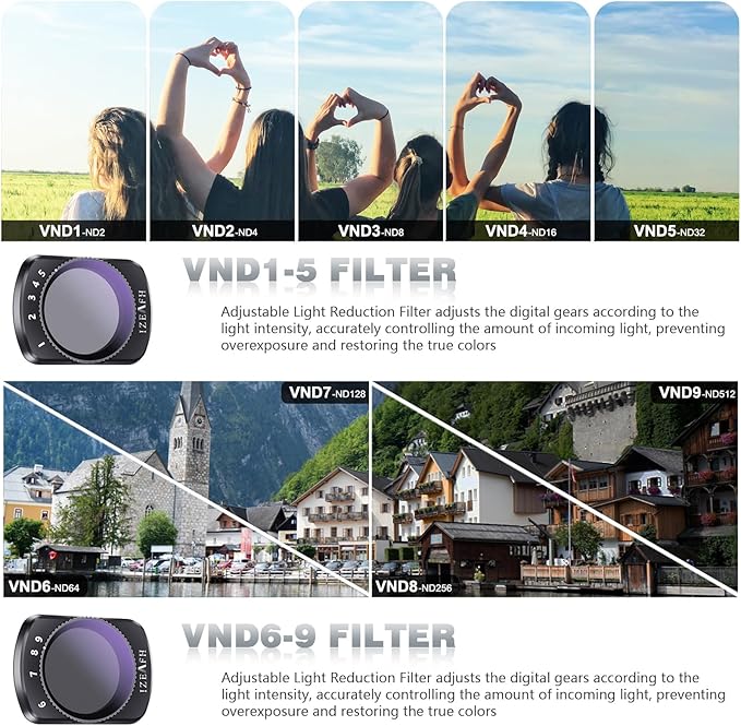 Variable ND Lens Filters Kit for DJI Osmo Pocket 3 Creator Combo Accessories - Image 4