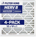 Filter King 12x12x1 Air Filter | 4-PACK | MERV 8 HVAC Pleated A/C Furnace by FilterKing