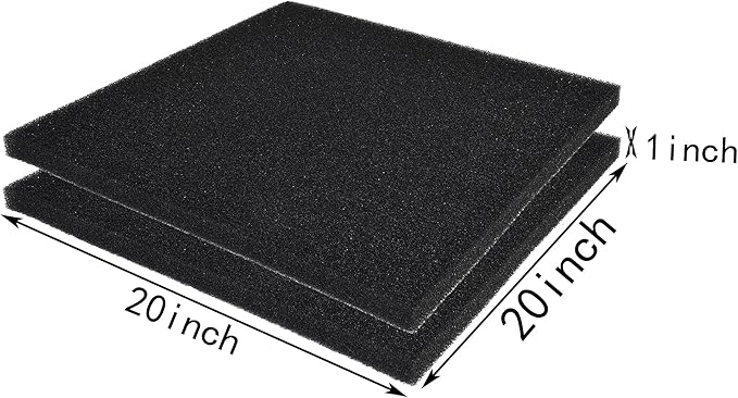 Hipanda 2 Pack Aquarium Bio Filter Sponge Pad 20"x20"x1", Bio Filter Media Foam - Image 2