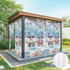 Ocean Gnome Outdoor Curtains for Patio Summer Marine Plumeria Shell Wood Blue - Image 7