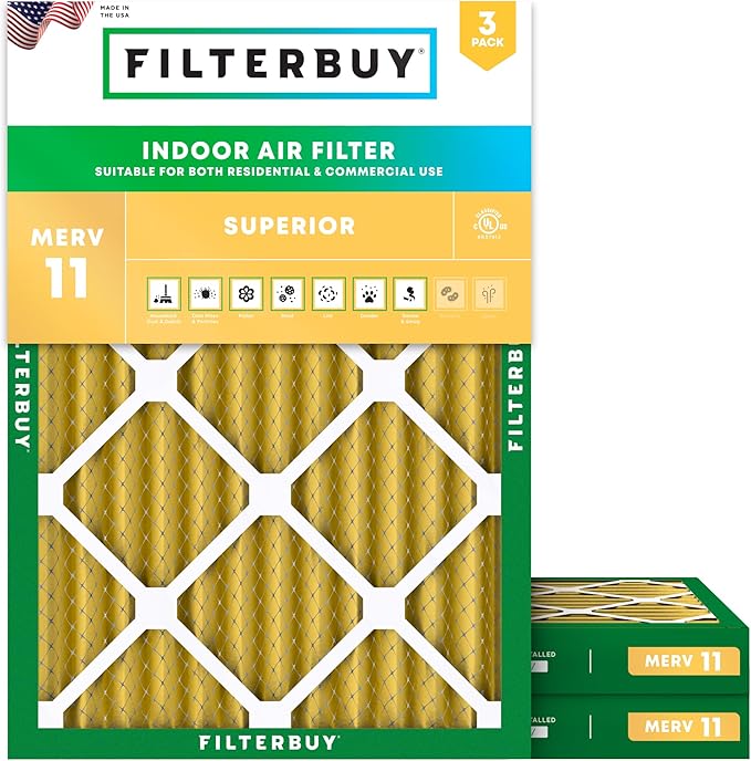 Filterbuy 10x17x2 Air Filter MERV 11 Superior Pet & Allergy Defense, by Filterbuy
