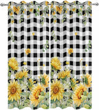 Sunflowers Outdoor Curtains for Patio Summer Floral Eucalyptus Leaf Buffalo - Image 9