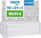 Aerostar 16.375x21.5x1 MERV 8 Air Filter, Pleated AC Furnace HVAC Filters by AirFiltersDelivered