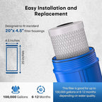 PUREPLUS 5 Micron 20" x 4.5" Whole House Coconut Shell Activated Carbon Water - Image 7