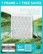 14x14x1 Refillable Air Filter Kit, MERV 8, 1 Reusable Frame ＆ 6 Refills - Image 4