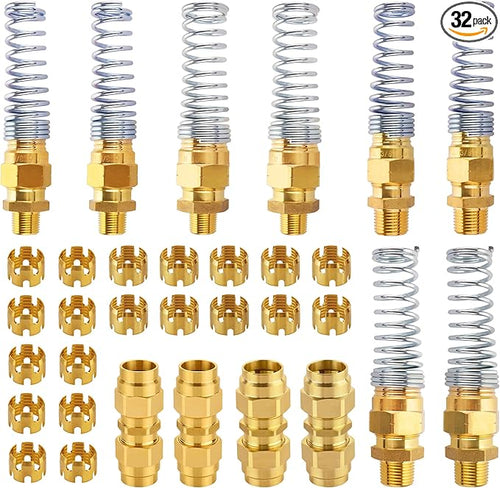 32PCS Brass DOT Air Brake Hose End Fitting Kit by HOME