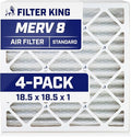 Filter King 18.5x18.5x1 Air Filter | 4-PACK | MERV 8 HVAC Pleated A/C Furnace by FilterKing