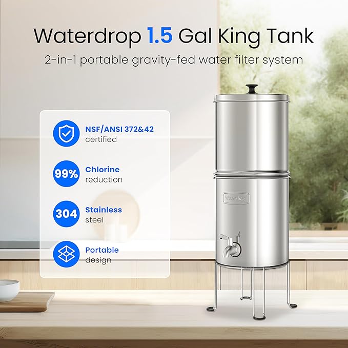 Waterdrop Gravity-fed Water Filtration System, NSF/ANSI 42&372 Certified Black - Image 4