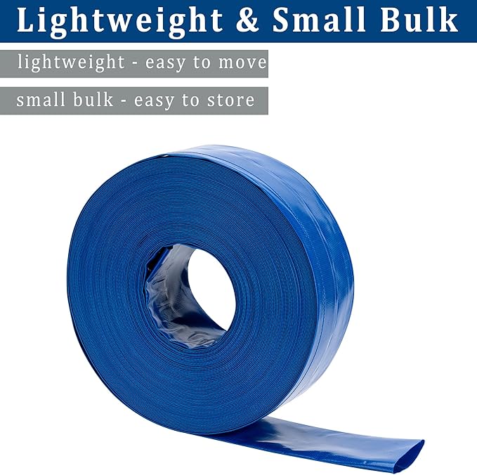 2 in x 100 ft Pool Backwash Hose Heavy Duty Drain Discharge Double PVC Lay flat - Image 5