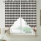 Swag Curtain Valances for Kitchen Windows, Farm Wooden House Black Buffalo - Image 8