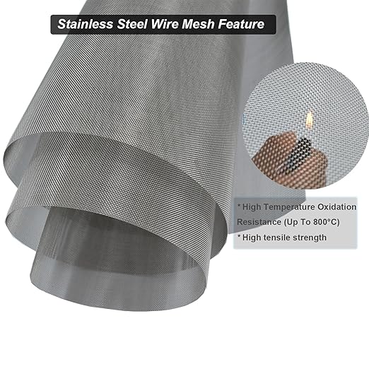 Stainless Steel Mesh Screen, 15.7"x47.2", Woven Fine Wire Mesh, Window Screen - Image 3