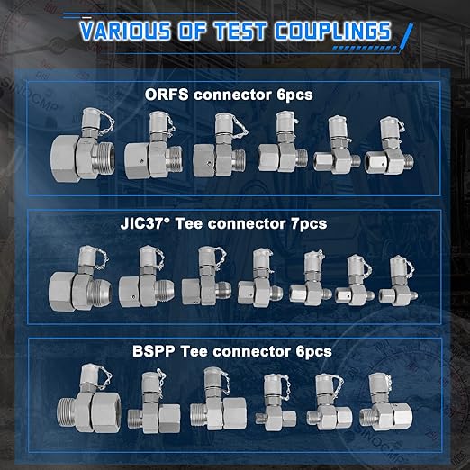 SINOCMP Hydraulic Pressure 3 Gauges Test Kit - Image 4