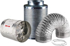 Hydro Crunch 4 inch 100 CFM Booster Fan & 4" x 12" Carbon Filter by Hydro+Crunch