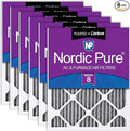 Nordic Pure 20x25x1 Furnace Air Filters MERV 8 Pleated Plus Carbon 6 Pack by NordicPure