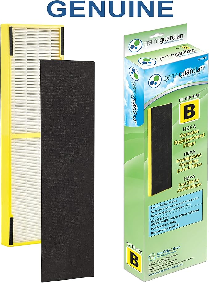 GermGuardian HEPA Pure Genuine Air Purifier Filter B, Removes 99.97% of - Image 2