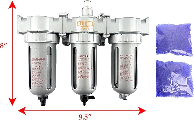 3/8" NPT MID FLOW 3 Stages Filter Coalescing Desiccant Dryer System - Image 2