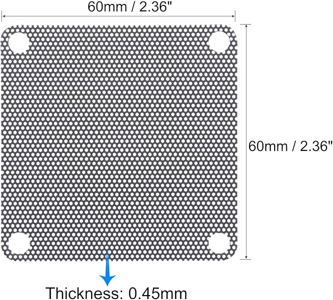 uxcell PC Dust Fan Screen with Screws - Image 3