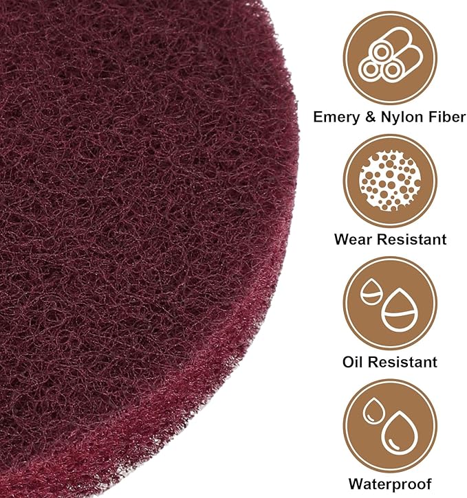 HARFINGTON 24pcs Scrubber Scouring Pads 400 Grits 4 Inch Drill Power Brush Hoop - Image 4