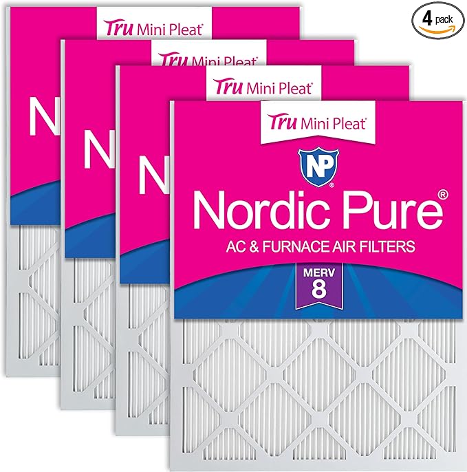 Nordic Pure 24x24x1 Tru Mini Pleat MERV 8 AC Furnace Air Filters by NordicPure